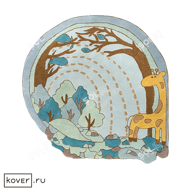 Confetti Kids Wool Silk Rug 3D model image 3