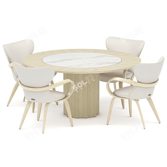 Title: Modern Dining Set with Statuario Table and Apriori Chairs 3D model image 1