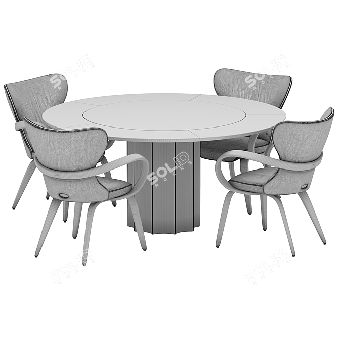 Title: Modern Dining Set with Statuario Table and Apriori Chairs 3D model image 5