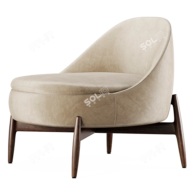 Modern Elegance in Armchair Design 3D model image 2