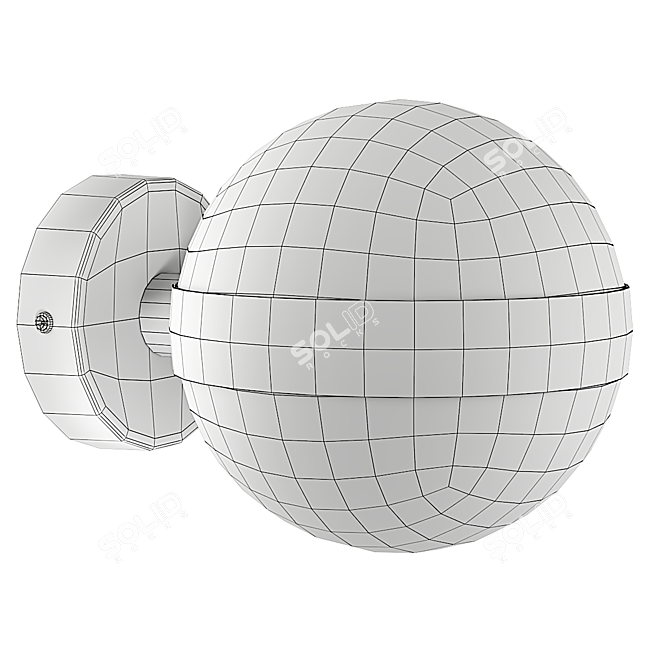 Golden Metal Wall Sconce 2017 3D model image 3