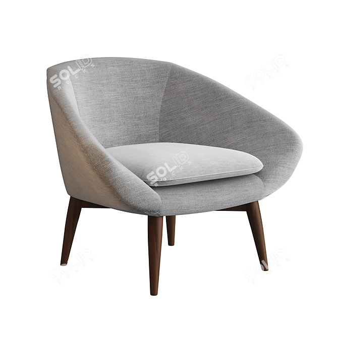 Solor Lounge Chair: Contemporary Comfort 3D model image 2