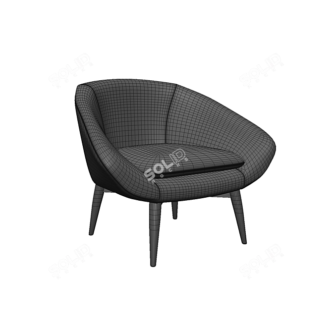 Solor Lounge Chair: Contemporary Comfort 3D model image 3