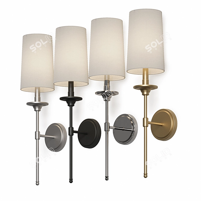 Elegant Transitional Black Wall Sconce 3D model image 13