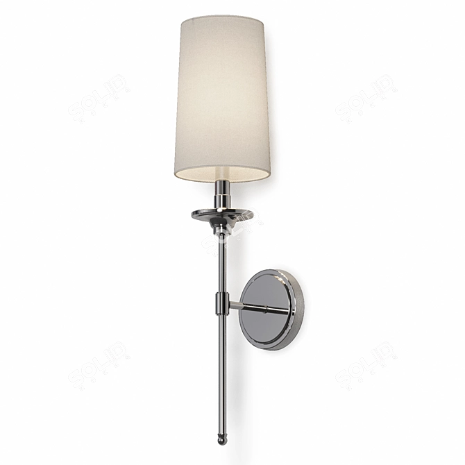 Elegant Transitional Black Wall Sconce 3D model image 9
