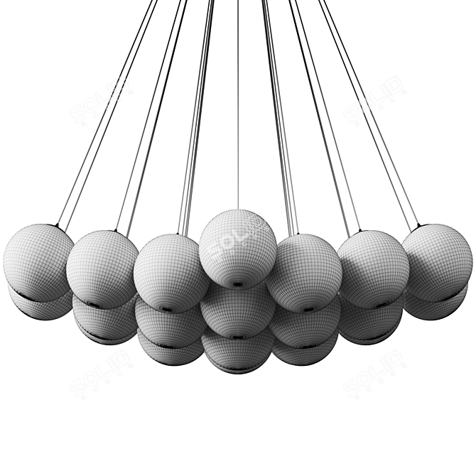 Modern Blown Glass Pendant Lamp 3D model image 4