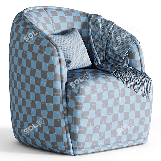 Modern Boucle Chair: 3D Max Rendering 3D model image 4