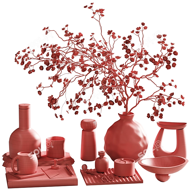 Elegant Decor Set 3DS Max 3D model image 7