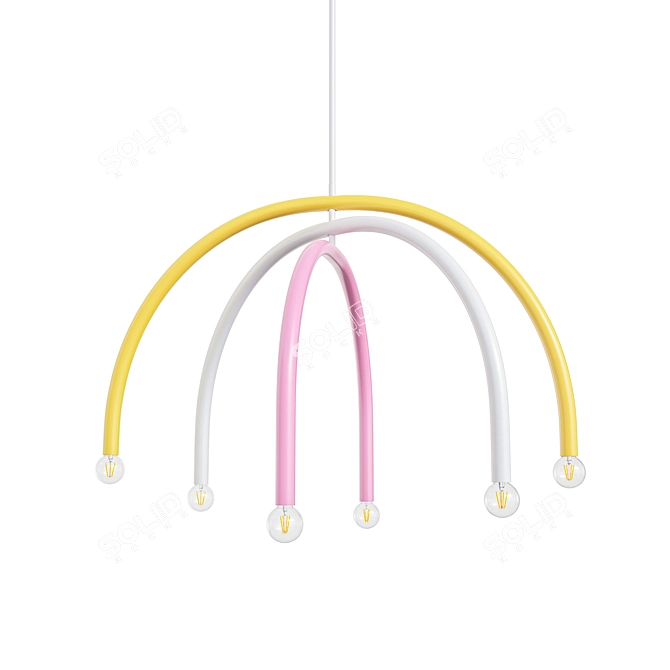 Adjustable Arc Chandelier Highlighted 3D model image 2