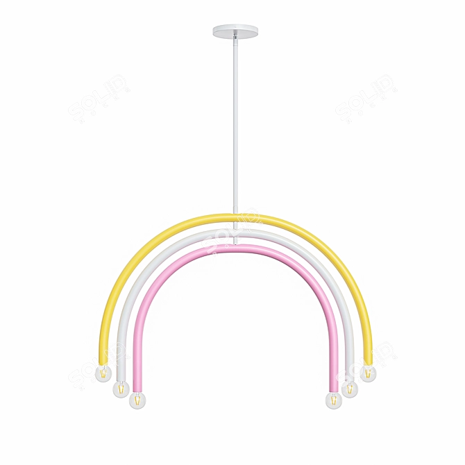 Adjustable Arc Chandelier Highlighted 3D model image 3