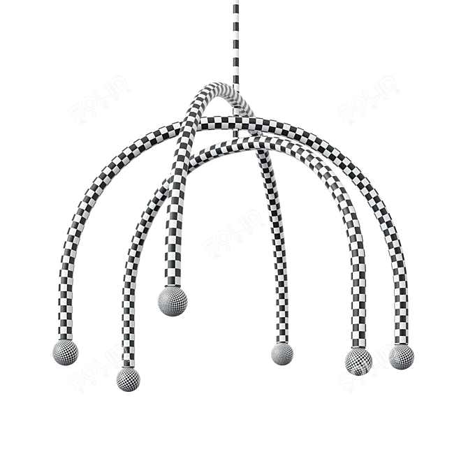 Adjustable Arc Chandelier Highlighted 3D model image 6