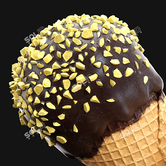 Description Translation: Ice cream cones in chocolate glaze with nuts. Waffle material uses displacement for close-ups, adjust size measurements for distant shots.

 3D model image 6