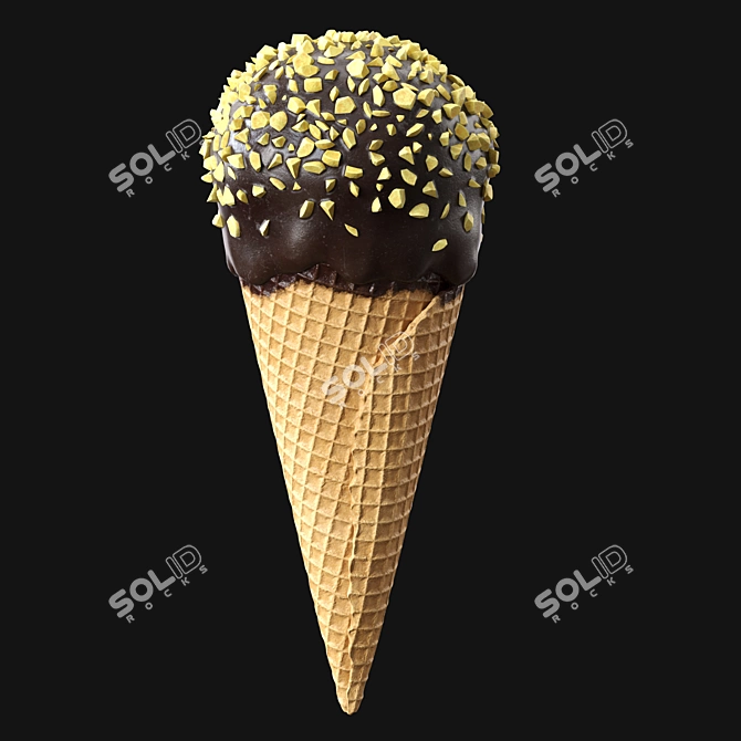 Description Translation: Ice cream cones in chocolate glaze with nuts. Waffle material uses displacement for close-ups, adjust size measurements for distant shots.

 3D model image 8