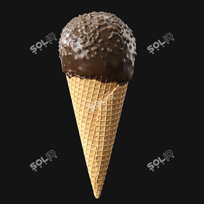 Description Translation: Ice cream cones in chocolate glaze with nuts. Waffle material uses displacement for close-ups, adjust size measurements for distant shots.

 3D model image 9