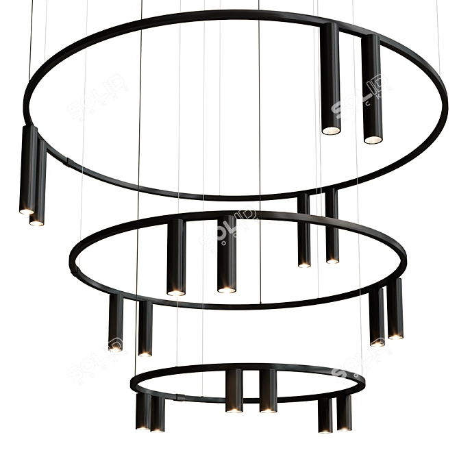  Suspension Rings Set Twins Height 3D model image 1