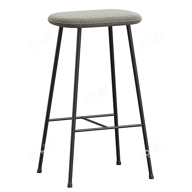 Modern Metal Base Counter Stool 3D model image 1