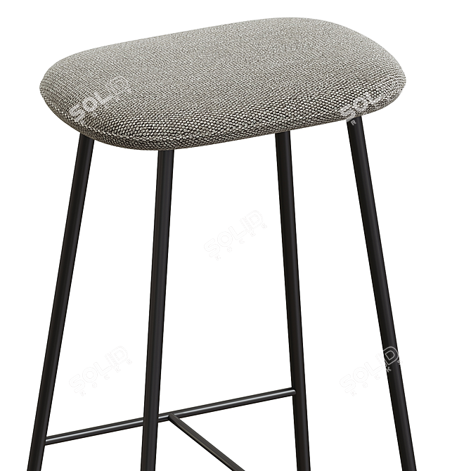 Modern Metal Base Counter Stool 3D model image 3