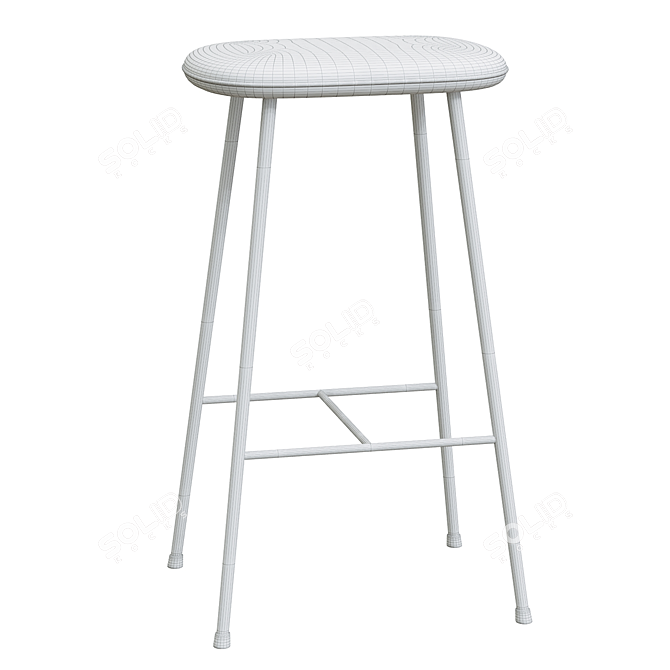 Modern Metal Base Counter Stool 3D model image 4