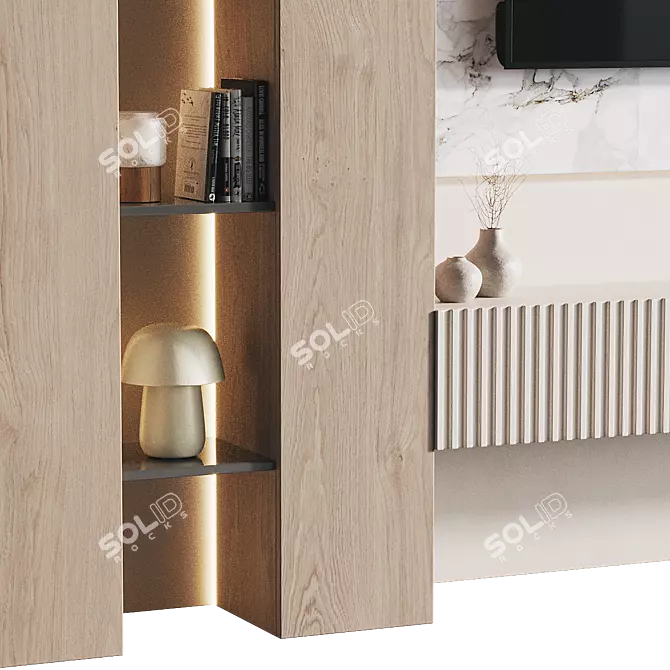 Modern Style TV Wall Set 3D model image 3