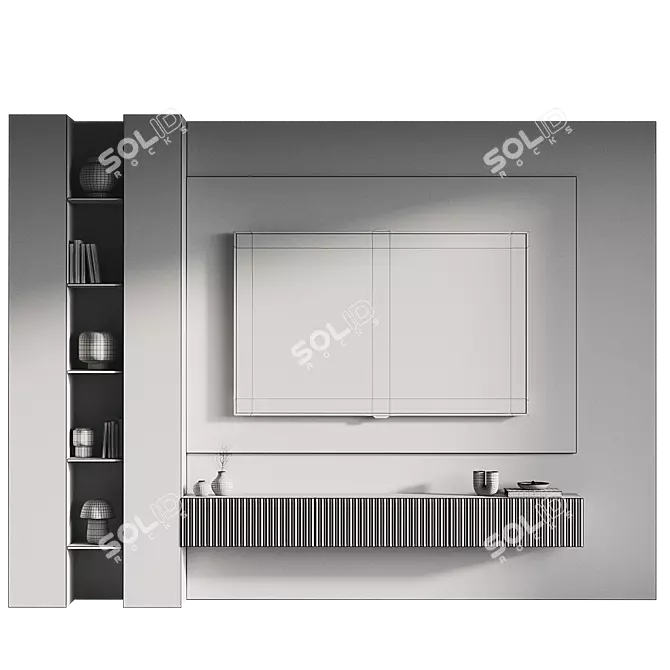 Modern Style TV Wall Set 3D model image 4