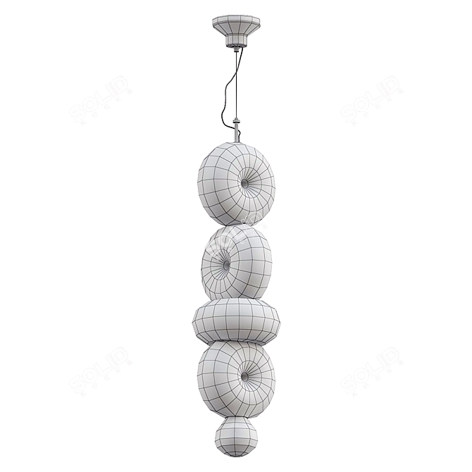 Modern Bumbum Suspension Metal Lamp 3D model image 2