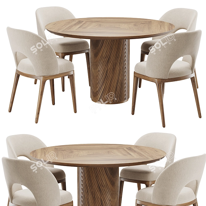 Boerum Dining Chair Set 3D model image 1