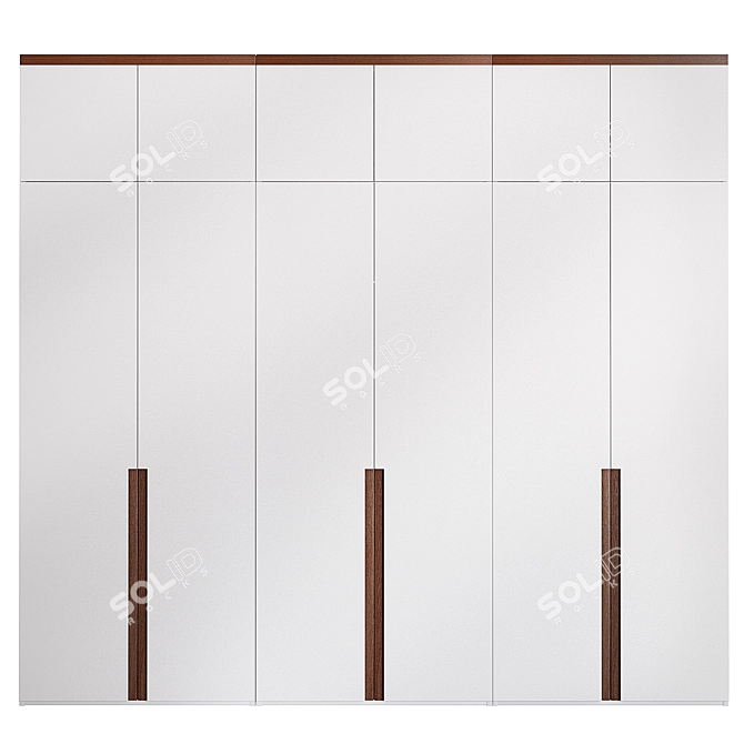 Customizable Minimalistic Wardrobe Cabinet 3D model image 1