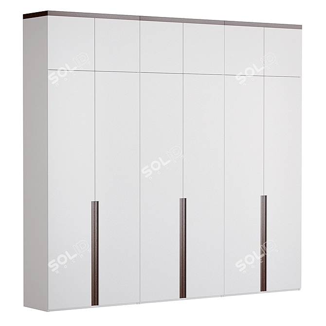 Customizable Minimalistic Wardrobe Cabinet 3D model image 2