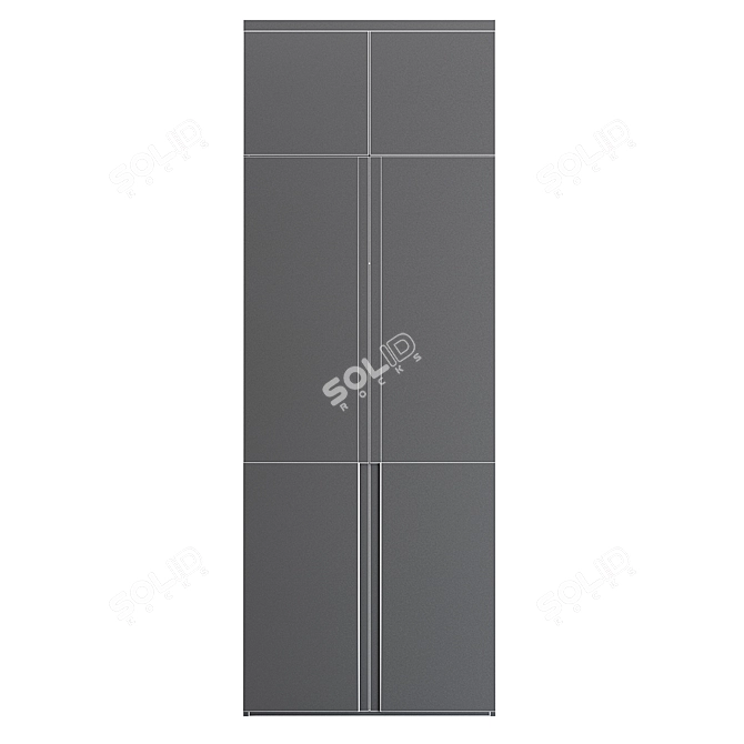 Customizable Minimalistic Wardrobe Cabinet 3D model image 7