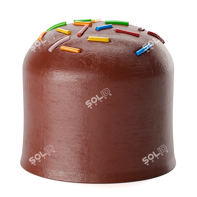 Italian Designer Chocolate Pouf 3D model image 2