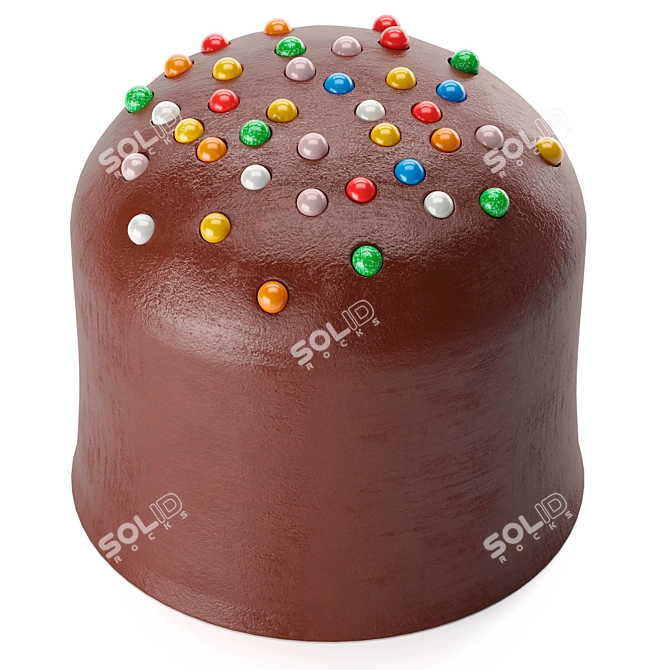 Italian Designer Chocolate Pouf 3D model image 3