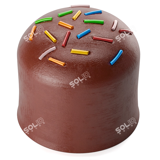 Italian Designer Chocolate Pouf 3D model image 4