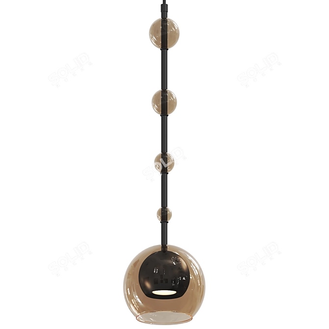 Modern Black Metal Pendant Light 3D model image 3
