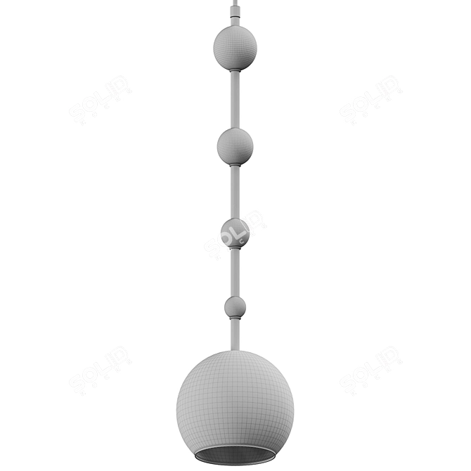 Modern Black Metal Pendant Light 3D model image 5