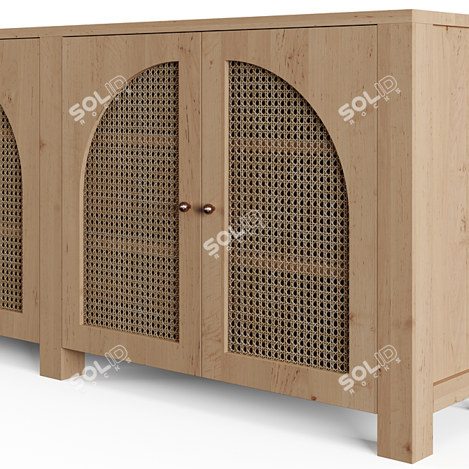 Modern Cane Arch Sideboard Design 3D model image 4