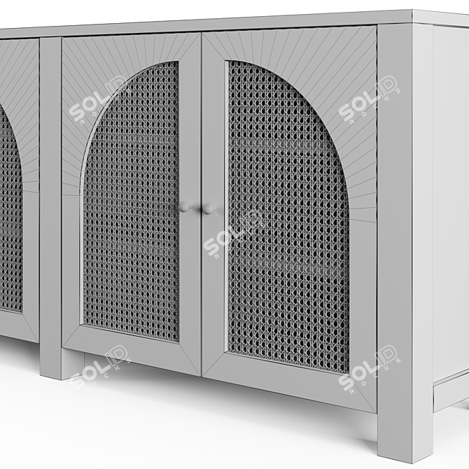 Modern Cane Arch Sideboard Design 3D model image 5