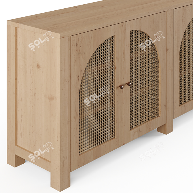 Modern Cane Arch Sideboard Design 3D model image 6