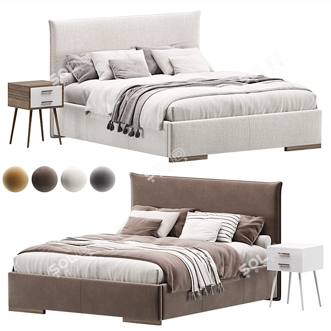 Elegant Slipson 180 Bed by Divan.ru 3D model image 1