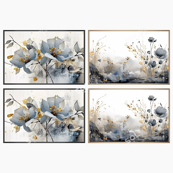 Artwork Set with Multiple Frames 3D model image 2