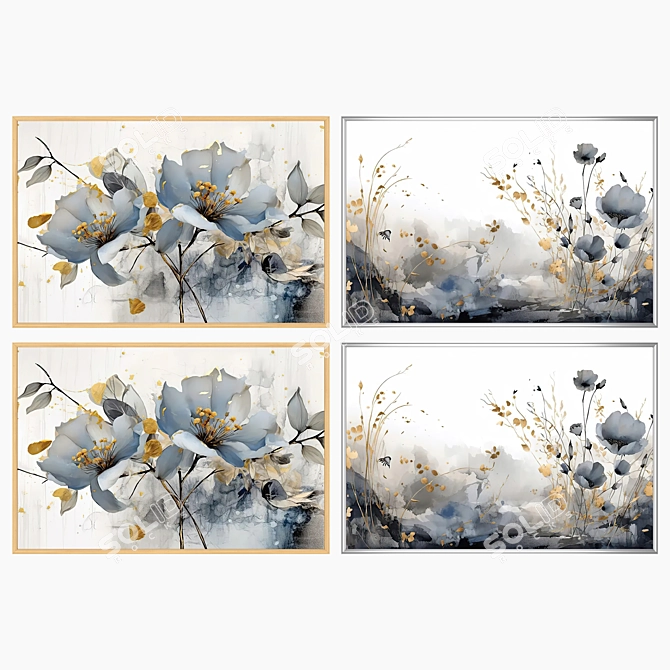 Artwork Set with Multiple Frames 3D model image 3