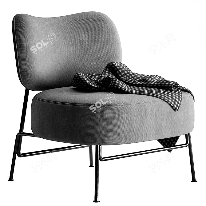Stylish KAPOOR Easy Chair Design 3D model image 3