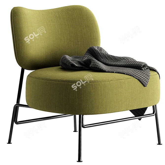 Stylish KAPOOR Easy Chair Design 3D model image 4