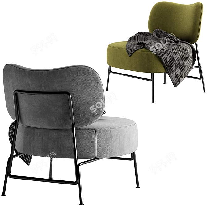 Stylish KAPOOR Easy Chair Design 3D model image 5