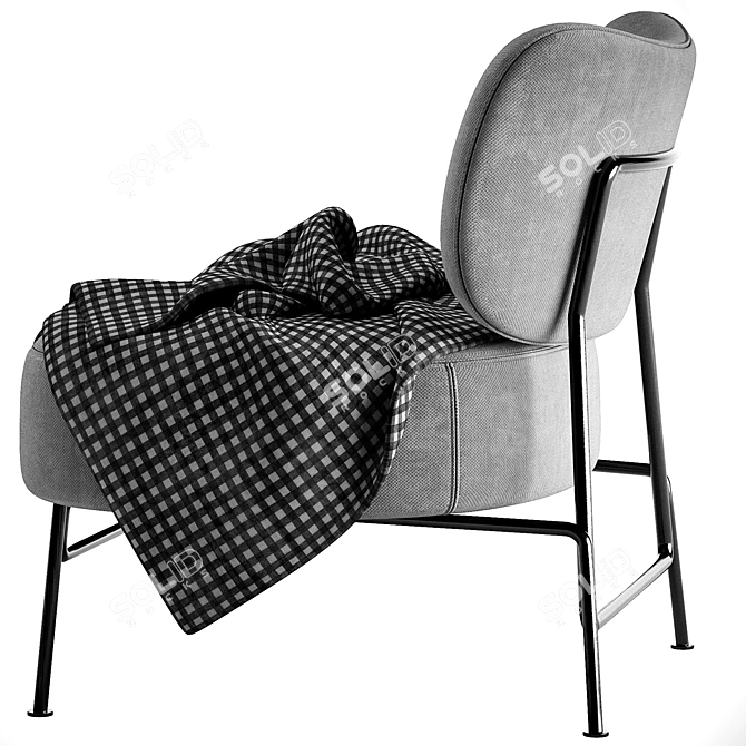 Stylish KAPOOR Easy Chair Design 3D model image 1