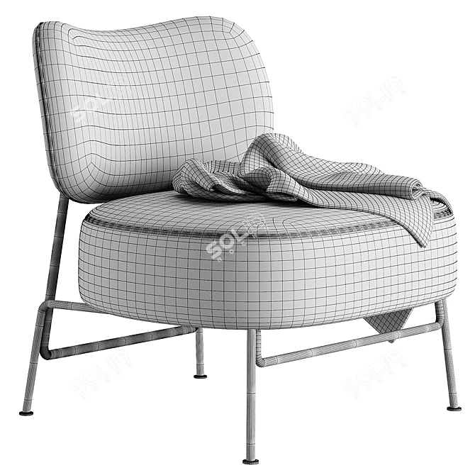Stylish KAPOOR Easy Chair Design 3D model image 2