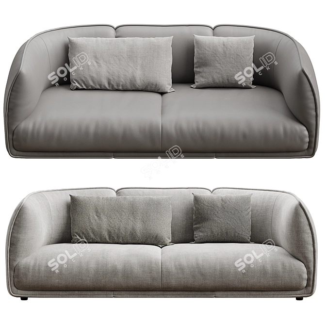 Luxury Chapman Fabric Leather Sofa 3D model image 3