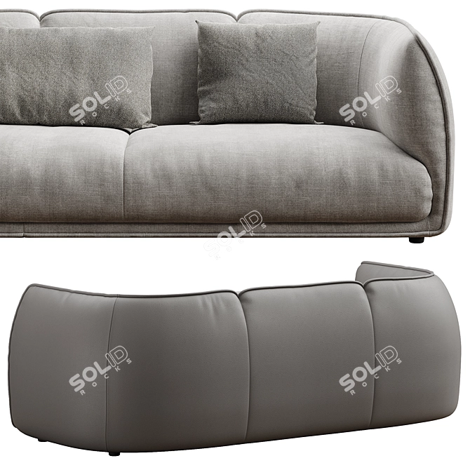 Luxury Chapman Fabric Leather Sofa 3D model image 5