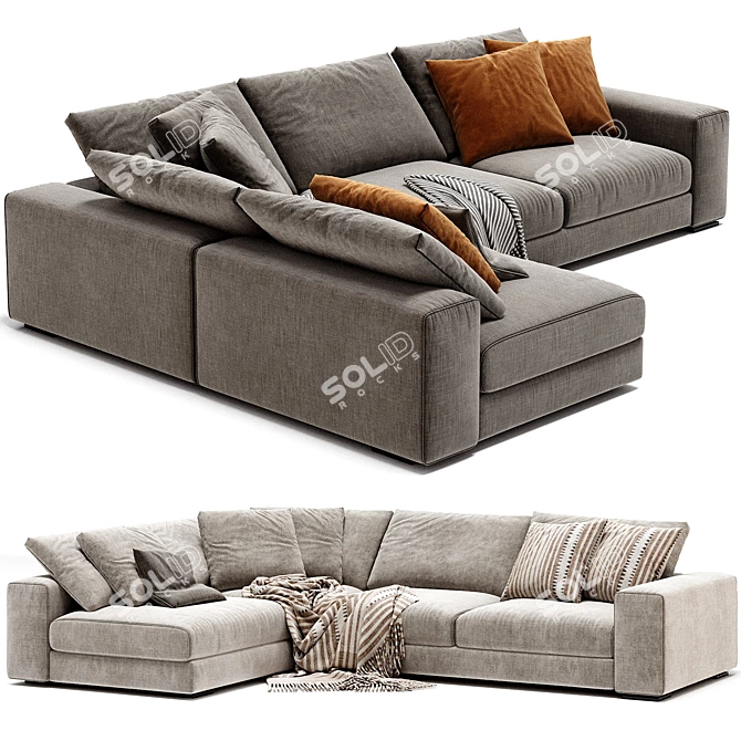 Elegant Ananta Class Saba Sofa 3D model image 3