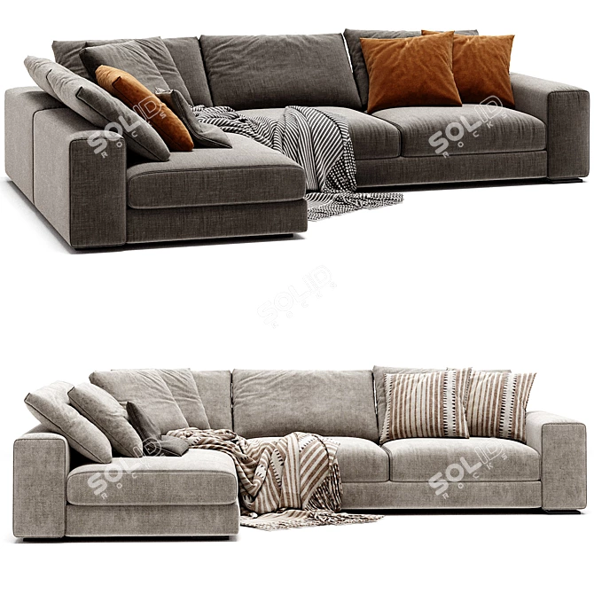 Elegant Ananta Class Saba Sofa 3D model image 4