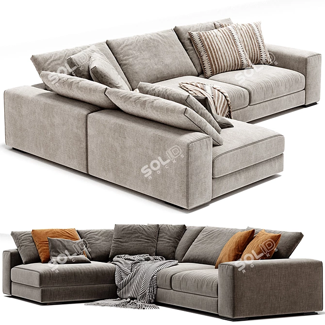 Elegant Ananta Class Saba Sofa 3D model image 5